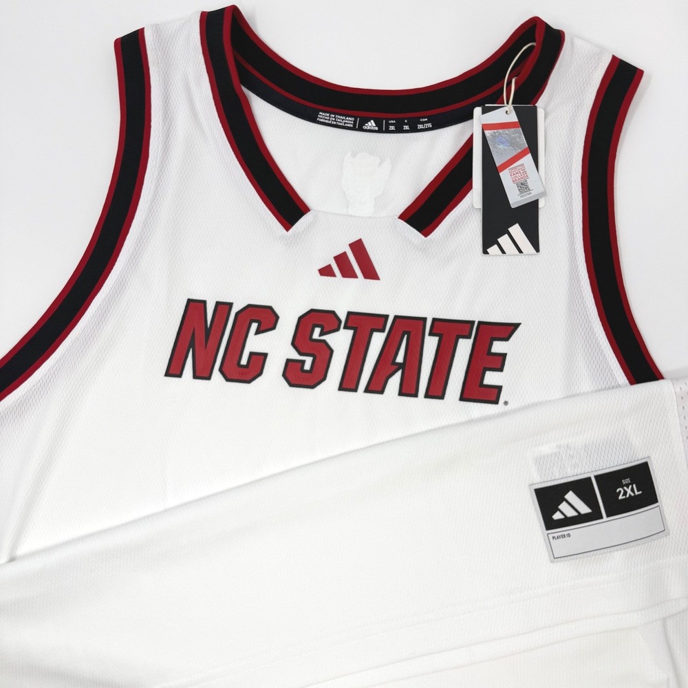 Adidas NC State Wolfpack Basketball Jersey Mens 2XL White Red IX7910 NEW